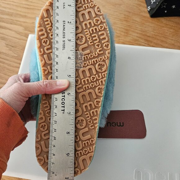 MOU turquoise sheepskin shearling slippers - Picture 3 of 4